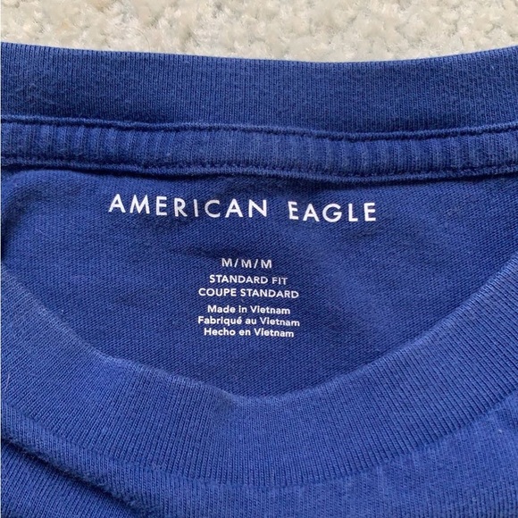 Dark Blue American Eagle USA Long Sleeve with Lettering on Sleeves - Picture 2 of 4